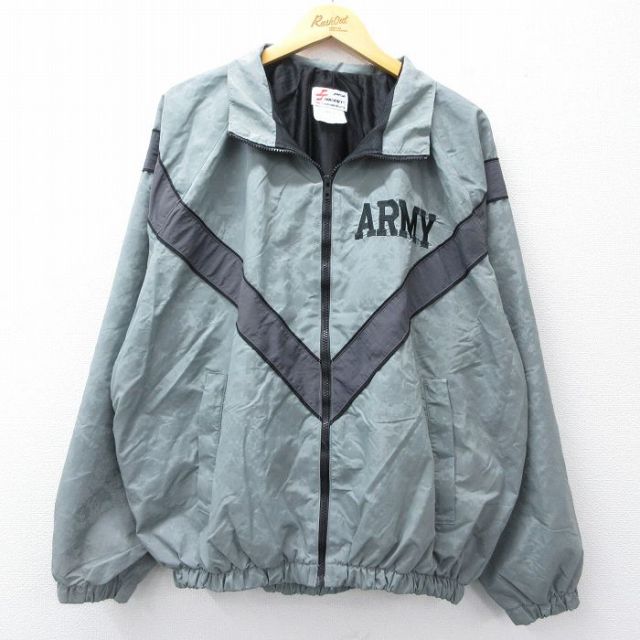 XL★古着 長袖 ミリタリー ナイロン ジャケット メンズ 00年代 00s アーミー デジタルカモ リフレクター 大きいサイズ USA製 グレー他 内側メッシュ 25oct14 中古 アウター フライト