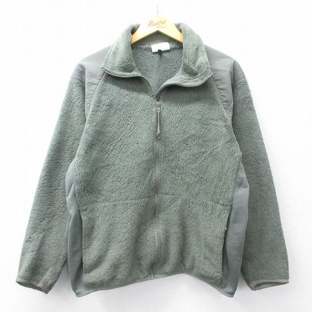 L★古着 長袖 ミリタリー フリース ジャケット メンズ ECWCS GEN3 レベル3 ポーラテック 緑系他 グリーン 25oct14 中古 アウター フライト