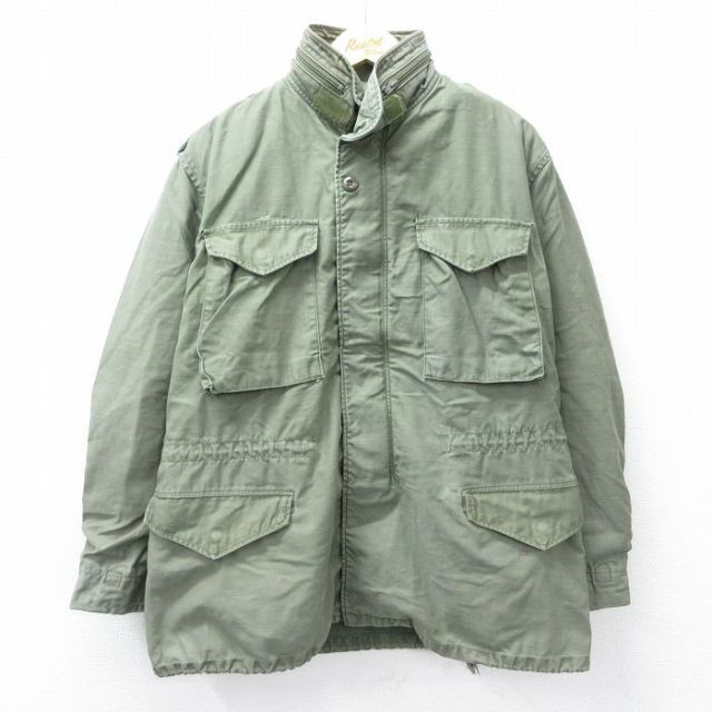 L★古着 長袖 ミリタリー フィールド ジャケット メンズ M-65 緑 グリーン 25oct16 中古 アウター フライト
