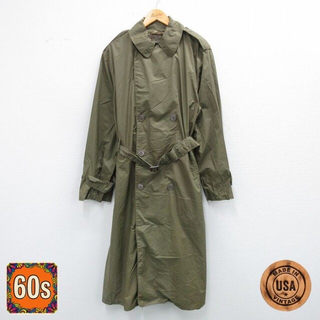 【50%OFF】60s ミリタリーレインコート 濃緑 XL | 古着
