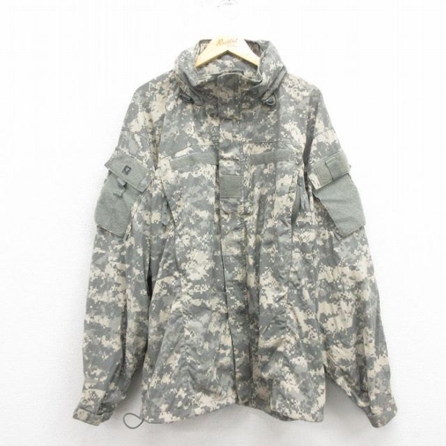 XL★古着 長袖 ミリタリー ジャケット メンズ 00年代 00s ECWCS GEN3 レベル3 大きいサイズ デジタルカモ USA製 グレー 迷彩 【spe】 25oct29 中古 アウター フライト