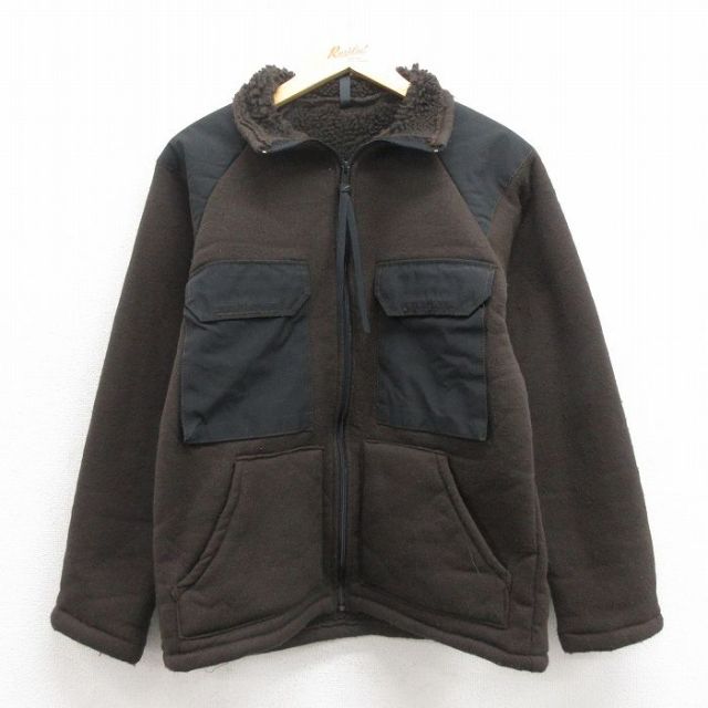 S★古着 長袖 ミリタリー ベア パイル フリース ジャケット メンズ 90年代 90s USA製 こげ茶 ブラウン 25oct29 中古 アウター フライト