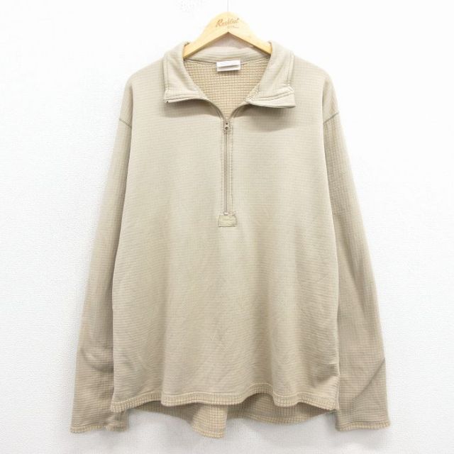 XL★古着 長袖 ミリタリー ハーフジップ フリース ジャケット メンズ 00年代 00s ECWCS GEN3 レベル3 USA製 ベージュ 25nov12