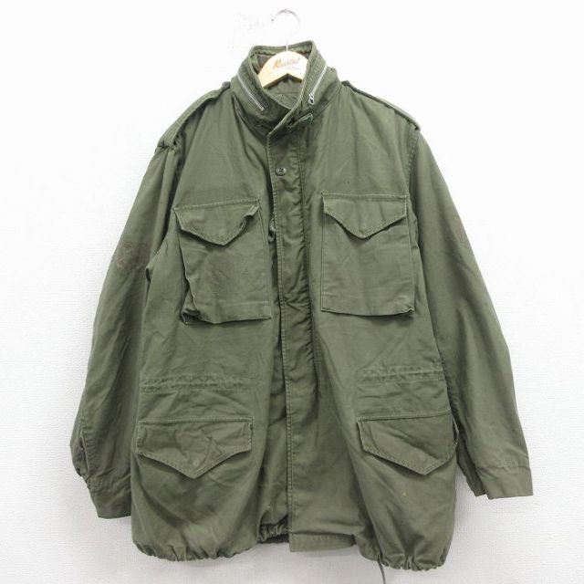 XL★古着 長袖 ビンテージ ミリタリー フィールド ジャケット メンズ 60年代 60s M-65 ロング丈 USA製 緑 25nov17