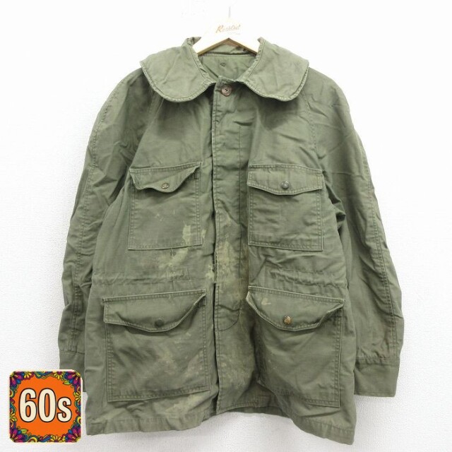 【50%OFF】60s ミリタリーキャトルジャケット グリーン L | 古着