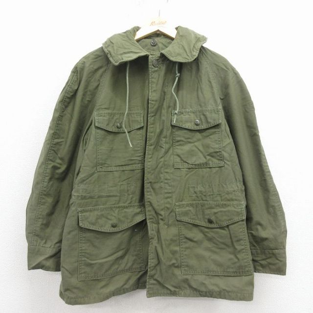 L★古着 長袖 ビンテージ ミリタリー キャトル ジャケット メンズ 60年代 60s ラグラン 緑【spe】 25nov25