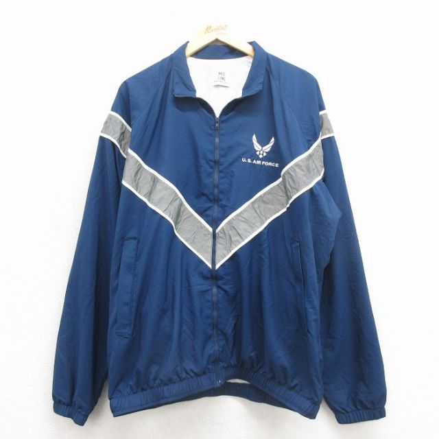 XL★古着 長袖 ミリタリー ジャケット メンズ USエアフォース リフレクター USA製 紺他 内側メッシュ 25nov29