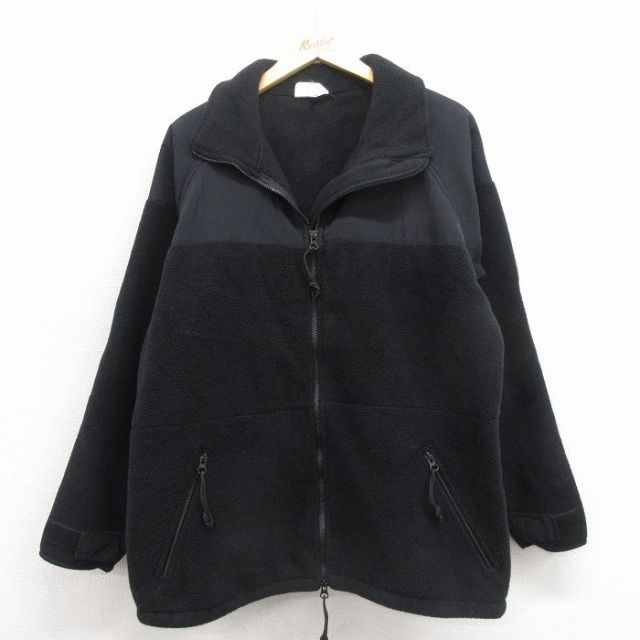 XL★古着 長袖 ミリタリー フリース ジャケット メンズ ポーラテック 黒 25nov29