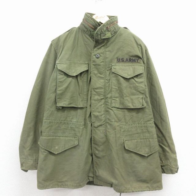 L★古着 長袖 ビンテージ ミリタリー フィールド ジャケット メンズ 70年代 70s M-65 USアーミー USA製 緑 25dec06