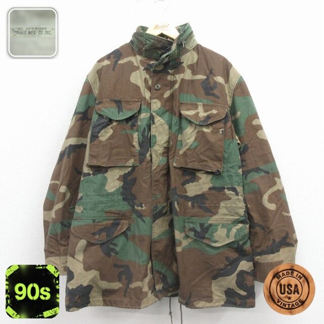【50%OFF】M-65 90s ミリタリーフィールドジャケット ウッドランドカモ グリーン XL | 古着