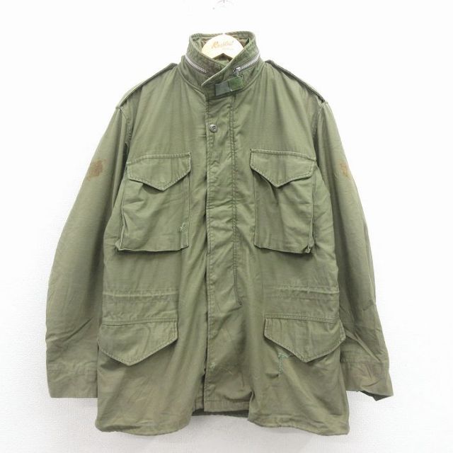 L★古着 長袖 ビンテージ ミリタリー フィールド ジャケット メンズ 60年代 60s M-65 グレーライナー 緑【spe】 25dec26