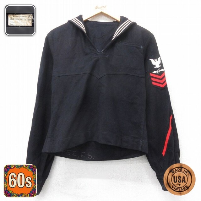 【50%OFF】60s セーラージャケット ネイビー M | 古着