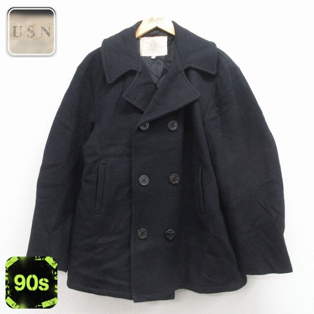 【50%OFF】ミリタリーピーコート 90s ブラック L | 古着