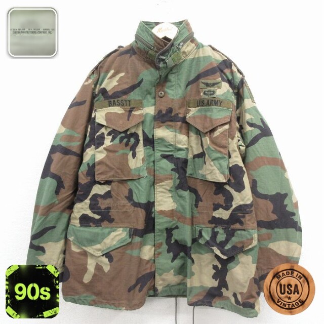 【50%OFF】90s M-65ミリタリージャケット パラシュート部隊 グリーン迷彩 XL | 古着