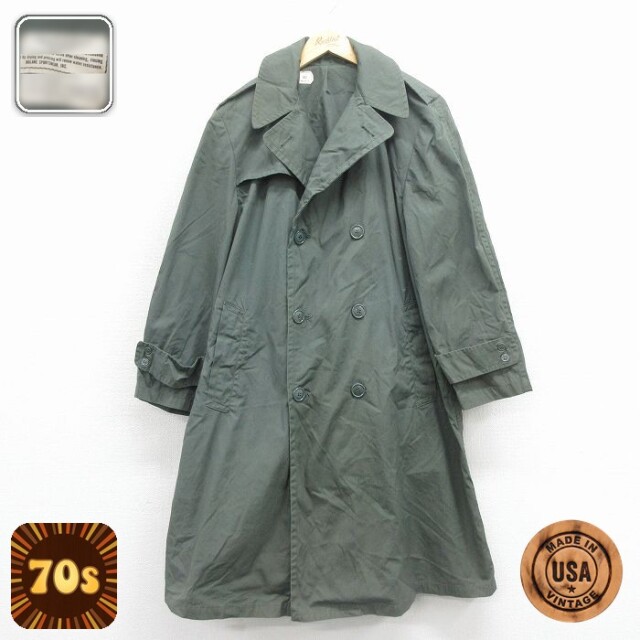 【50%OFF】70s ミリタリーレインコート グリーン L | 古着