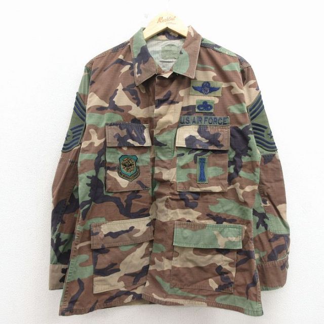 【20%OFF】ミリタリー 90s コンバットジャケット USエアフォース ウッドランドカモ L | 古着