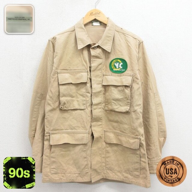 【20%OFF】90s ミリタリージャケット コンバット ベージュ メンズM相当 | 古着