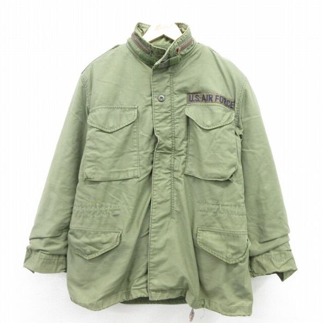 古着 ミリタリー ジャケット メンズ 80年代 80s 緑 内側キルティング 古着通販 L☆古着 長袖 ミリタリー フィールド ジャケット メンズ 80