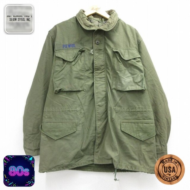 ミリタリー 80s M-65フィールドジャケット カーキ メンズL相当 | 古着