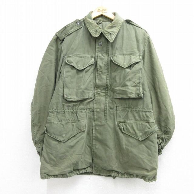M★古着 長袖 ビンテージ ミリタリー フィールド ジャケット メンズ 50年代 50s M-51 カーキ【spe】 26aug07