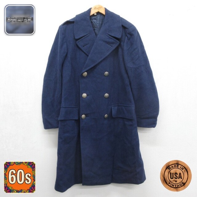 RICHARD ANDREWS 長袖 ビンテージ ミリタリー ジャケット 60s コート USエアフォース ウール USA製 ネイビー メンズM相当 | 古着