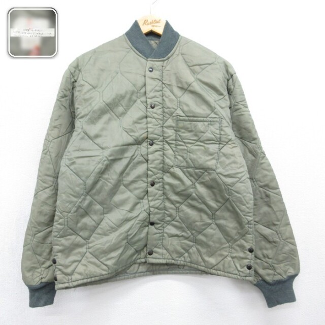 長袖 ミリタリー ジャケット ナイロン CWU-9P キルティング クルーネック カーキ メンズL相当 | 古着