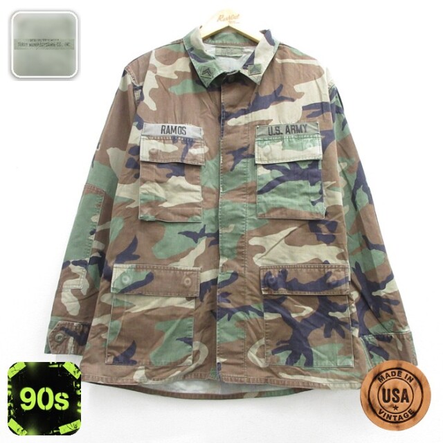 U.S.ARMY 90s ミリタリージャケット ウッドランドカモ カーキ メンズL相当 | 古着