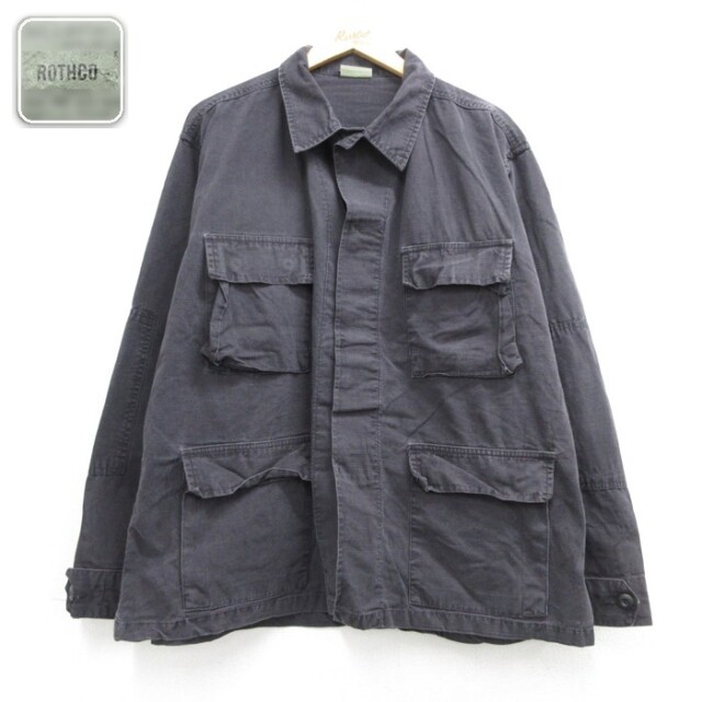 ROTHCO 長袖ミリタリージャケット リップストップ ブラック メンズXL相当 | 古着
