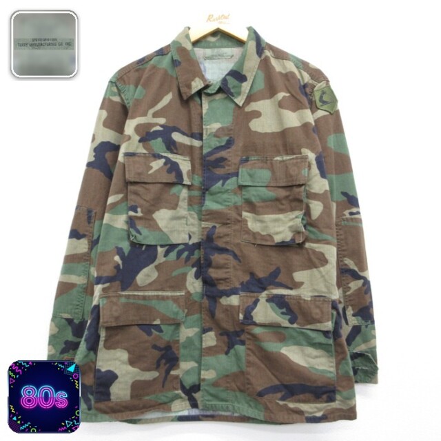 US ARMY 長袖 ミリタリー ジャケット 90s コンバット ウッドランドカモ BDU グリーン 迷彩 メンズL相当 | 古着