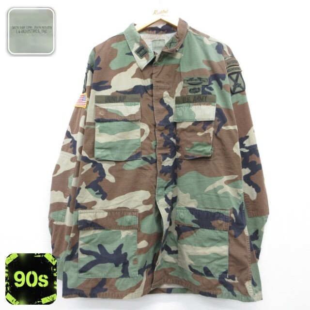 EA INDUSTRIES 90s コンバットミリタリージャケット リップストップ迷彩 グリーン メンズXL相当 | 古着