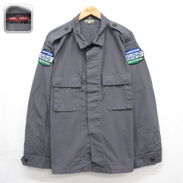 TRU-SPEC 長袖ミリタリージャケット BDU フラップポケット グレー メンズXL相当 | 古着