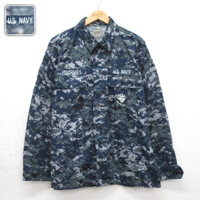 U.S.NAVY 長袖ミリタリージャケット デジタルカモ メンズL相当 | 古着