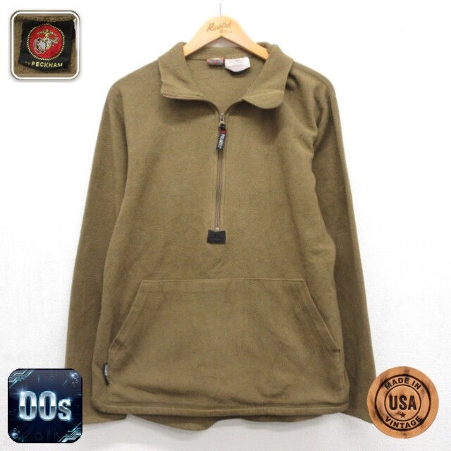 PECKHAM 00s ハーフジップミリタリージャケット USMC ブラウン メンズL相当 | 古着