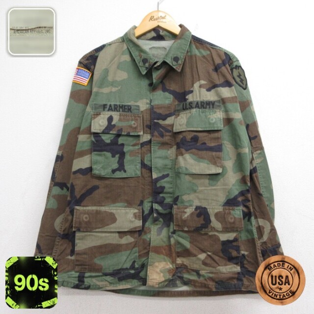 U.S.ARMY 90s コンバットジャケット ウッドランドカモ カーキ メンズL相当 | 古着