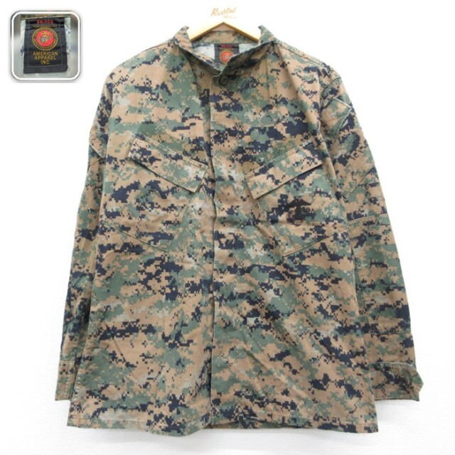 USMC 長袖ミリタリージャケット デジタルカモ ブラウン メンズL相当 | 古着