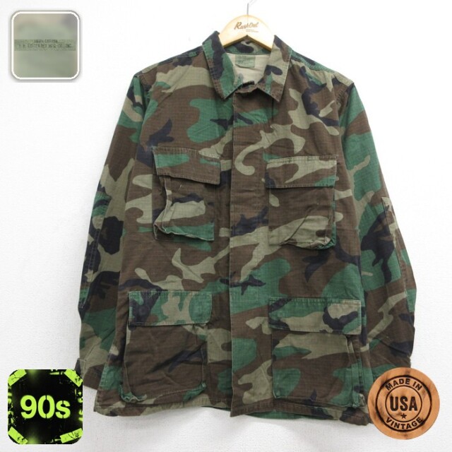 US ARMY 90s コンバットジャケット ウッドランドカモ カーキ メンズM相当 | 古着