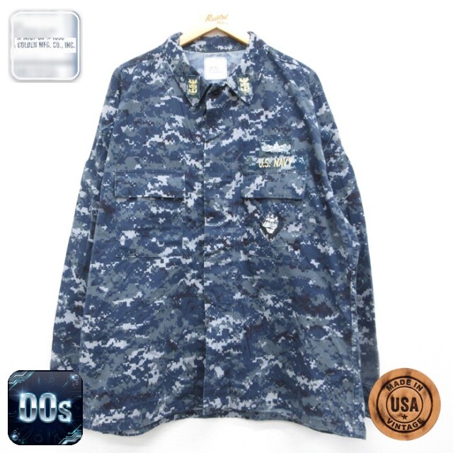 USN 00s ミリタリージャケット デジタルカモ ネイビー メンズXL相当 | 古着