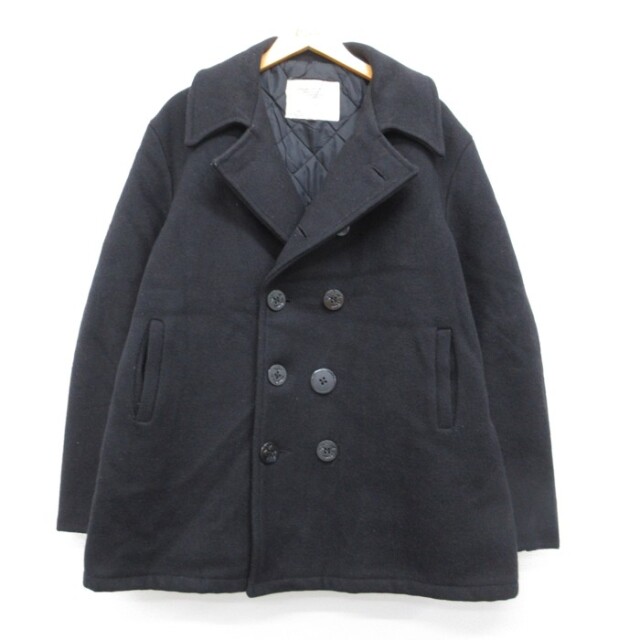 XL★古着 US NAVY 長袖 ミリタリー ジャケット メンズ 90年代 90s ピーコート USネイビー 大きいサイズ ウール キルティング USA製 ブラック【spe】 26oct07