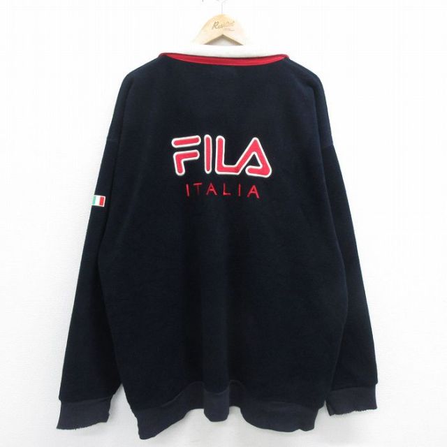 古着通販 XL☆古着 フィラ FILA 長袖 ハーフジップ フリース 