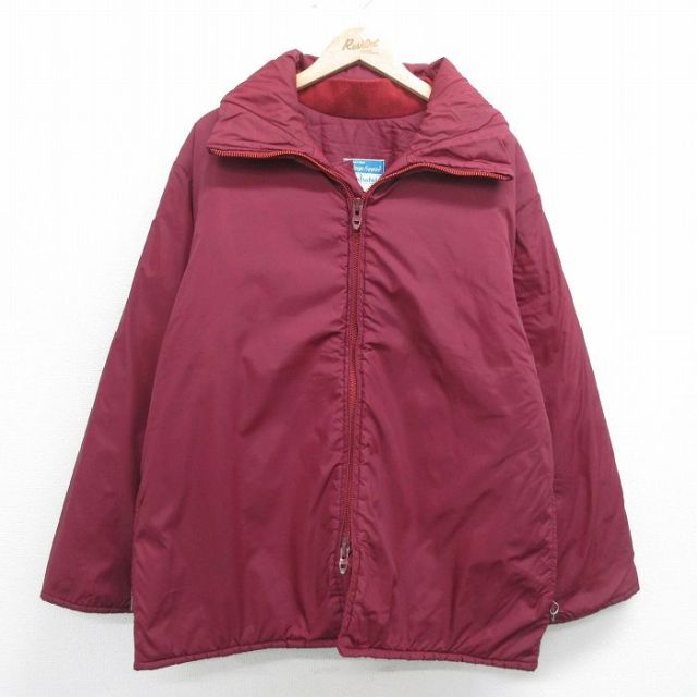 【50%OFF】L★古着 デュオフォールド 長袖 ナイロン ジャケット メンズ 80年代 80s タロン エンジ 内側キルティング 24jan20 中古 アウター