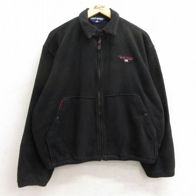 入手困難90s Ralph Lauren USA製 フリースジャケット 黒 L 古着通販 L☆古着 ラルフローレン ポロスポーツ 長袖 ブランド