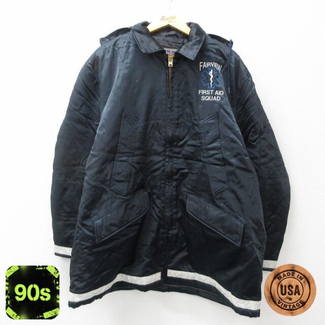 FAIRVIEW 90s パーカージャケット 内側キルティング ネイビー XL | 古着