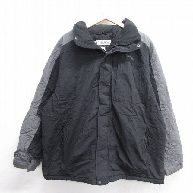 【50%OFF】XL★古着 コロンビア COLUMBIA 長袖 ナイロン ジャケット メンズ 00年代 00s 大きいサイズ 黒他 ブラック 25jan09 中古 アウター