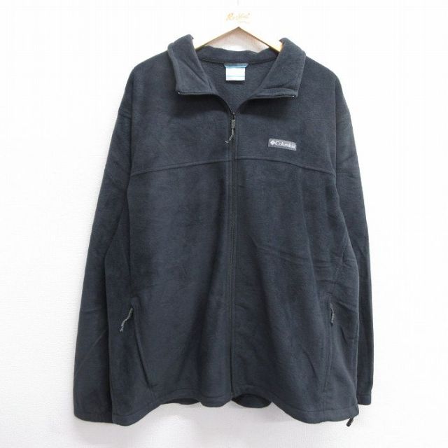 【50%OFF】XL★古着 コロンビア COLUMBIA 長袖 フリース ジャケット メンズ 大きいサイズ 黒 ブラック 25jan20 中古 アウター