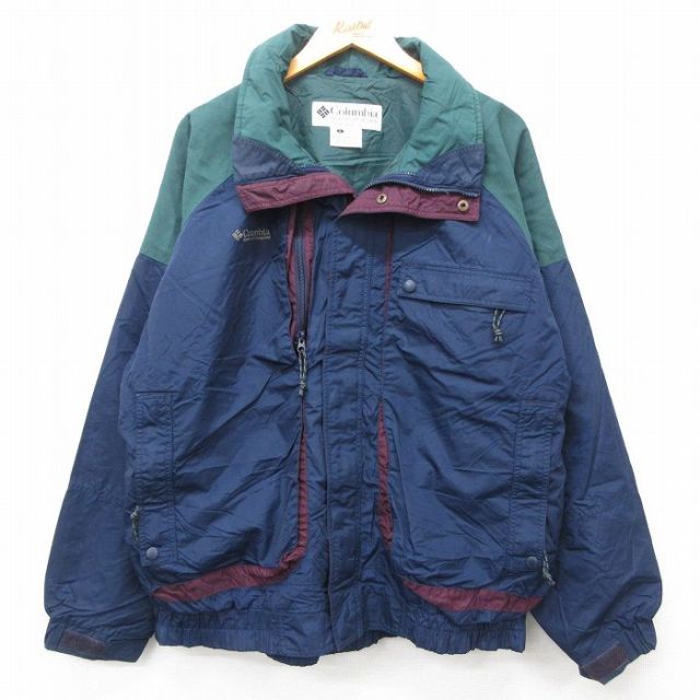 【50%OFF】XL★古着 コロンビア COLUMBIA 長袖 ナイロン ジャケット メンズ 00年代 00s Pouder Keg ラグラン 紺 ネイビー 25jan22 中古 アウター