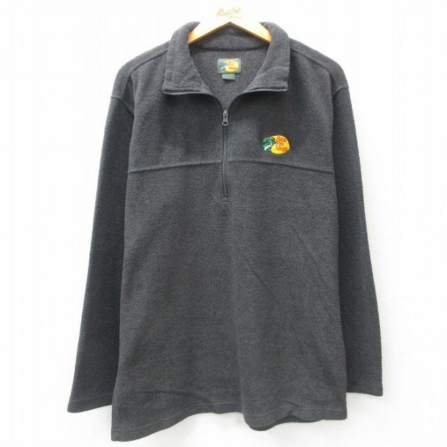 M★古着 長袖 ハーフジップ フリース ジャケット メンズ バスプロショップス グレー 25jan22 中古 アウター
