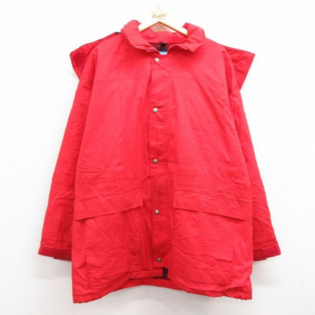 XL★古着 ウールリッチ WOOLRICH 長袖 ジャケット マウンテン パーカー メンズ TETON ロング丈 赤 レッド 内側ウール 25jan24 中古 アウター