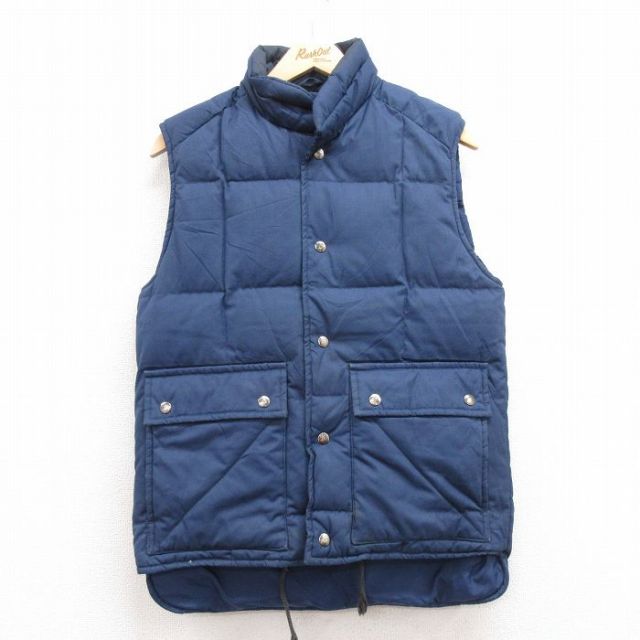 XS★古着 セントジョンズベイ キルティング ダウン ベスト メンズ 90年代 90s 紺 ネイビー 25jan24 中古 アウター