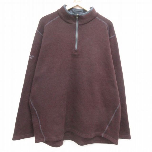 XL★古着 長袖 ハーフジップ フリース ジャケット メンズ JONES 大きいサイズ 茶他 ブラウン 25jan27 中古 アウター