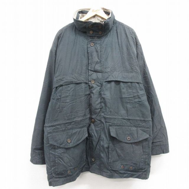 XL★古着 セントジョンズベイ 長袖 ジャケット メンズ 00年代 00s 大きいサイズ ロング丈 紺 ネイビー 内側キルティング 25jan27 中古 アウター